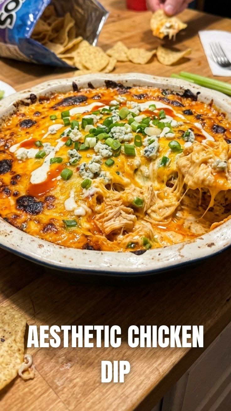 Buffalo Chicken Dip Bubbly Dish