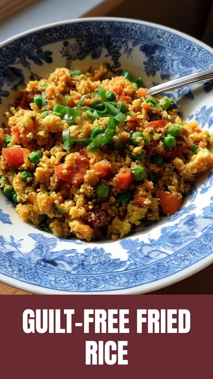 A vibrant bowl of cauliflower fried rice with mixed vegetables