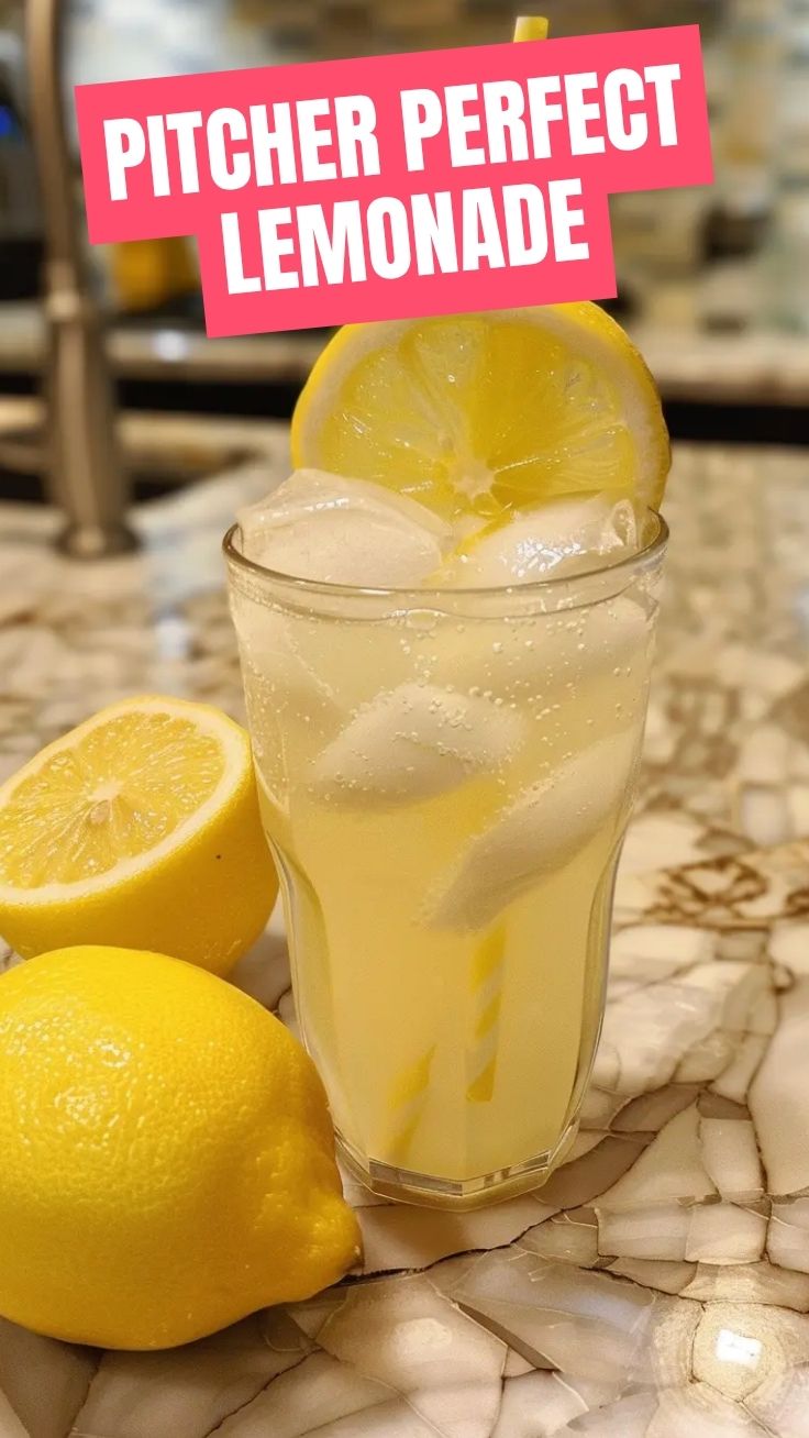 A glass of classic homemade lemonade with fresh lemon slices and ice cubes