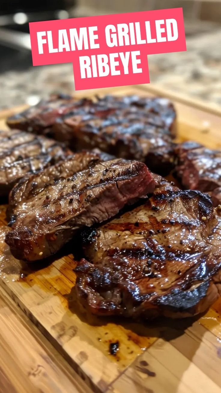 A juicy grilled ribeye steak, perfectly prepared for Father's Day.