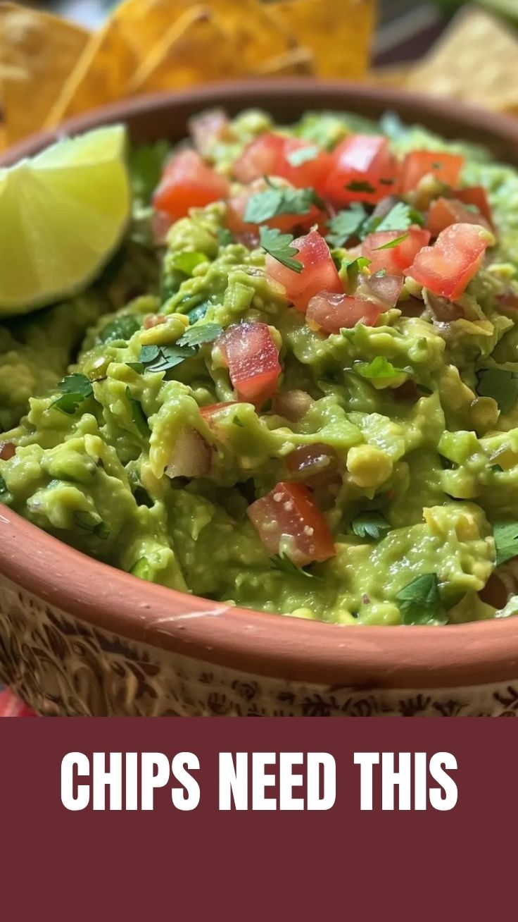 A vibrant bowl of freshly made guacamole with chunky avocado and cilantro.