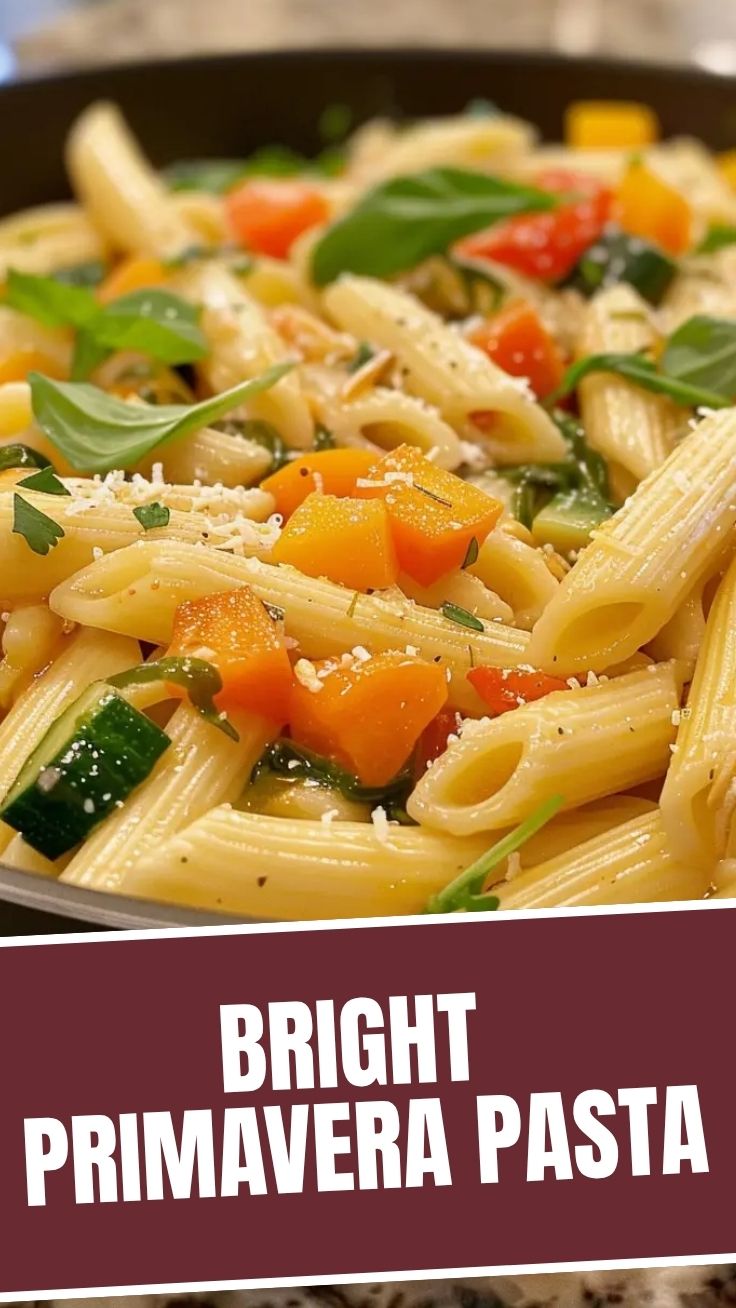 Fresh Pasta Primavera with vegetables and Parmesan