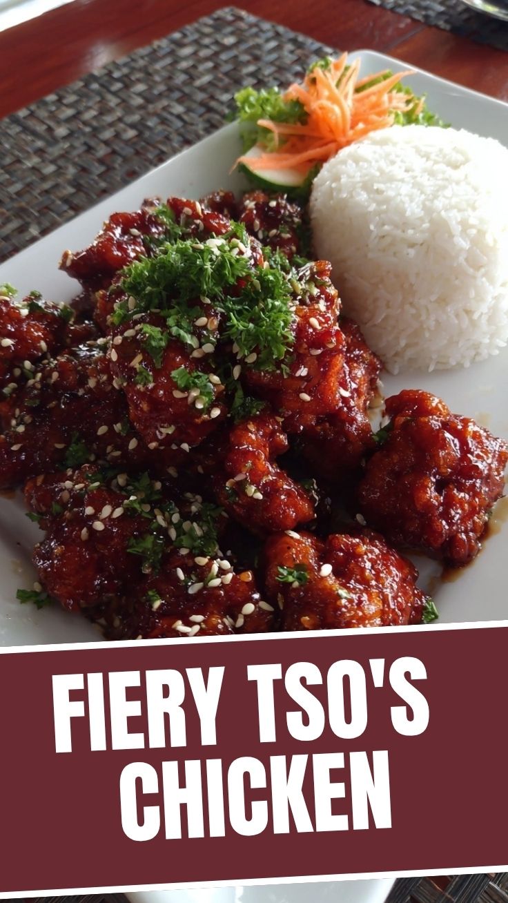 Crispy General Tso's Chicken in a glossy sauce