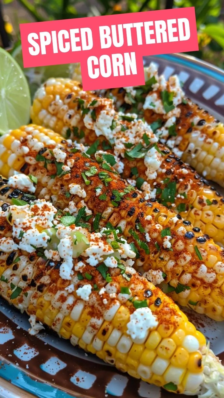 Grilled corn on the cob, also known as Elote, with a light char and sprinkled with seasoning