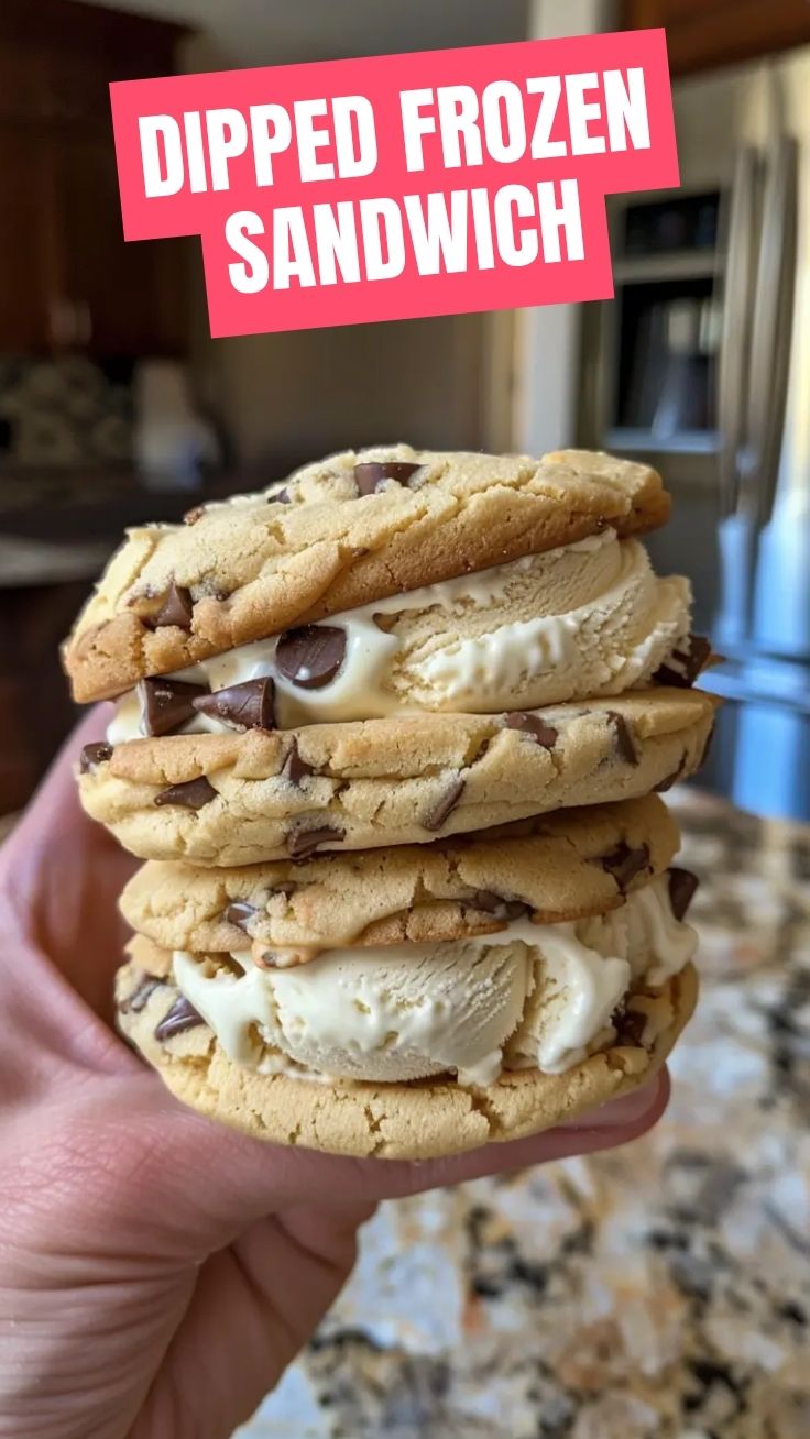 A close-up of delicious homemade ice cream sandwiches, perfectly assembled.
