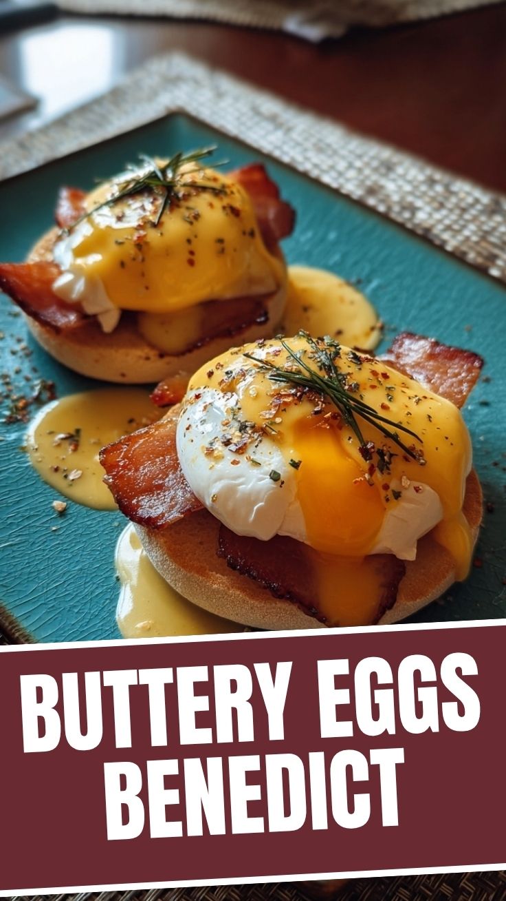 Perfect Eggs Benedict plate with golden hollandaise sauce