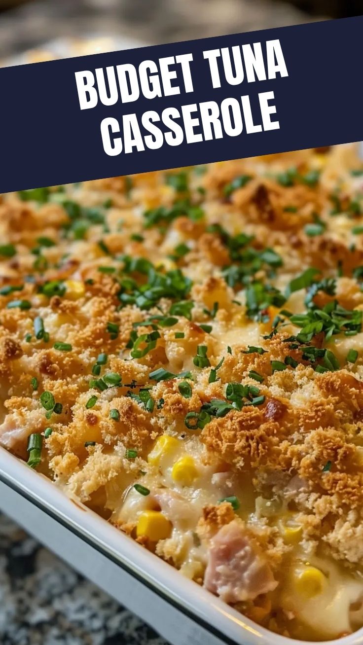 Golden baked tuna casserole with crispy topping