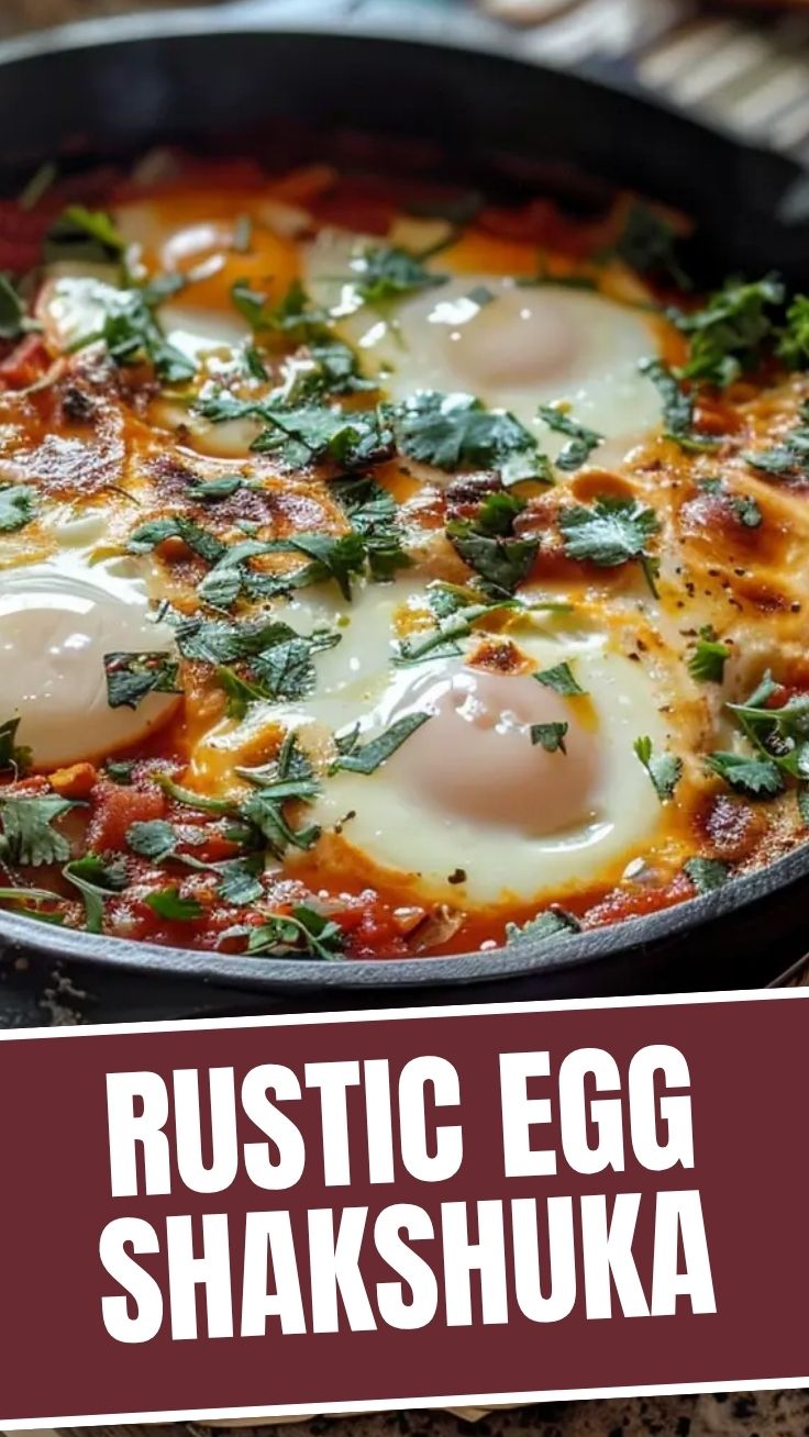 Savory Shakshuka in a cast iron pan