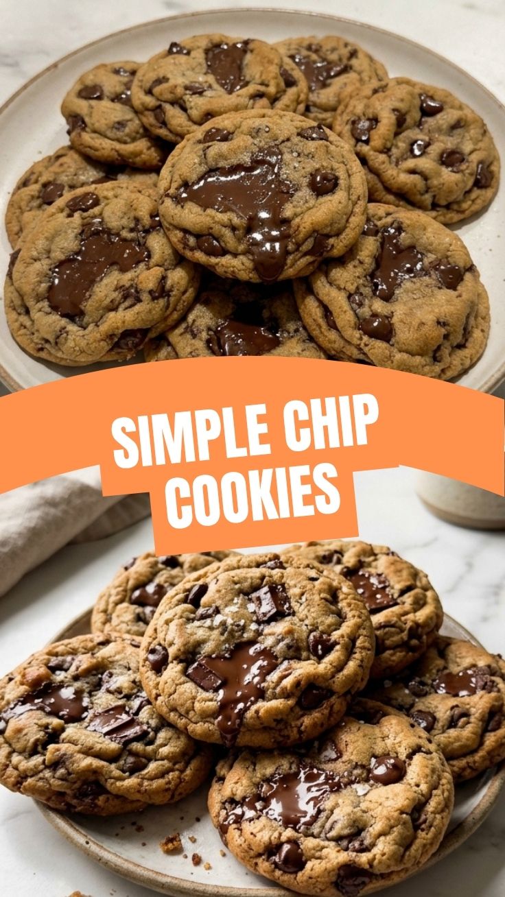Freshly baked chocolate chip cookies cooling on a wire rack