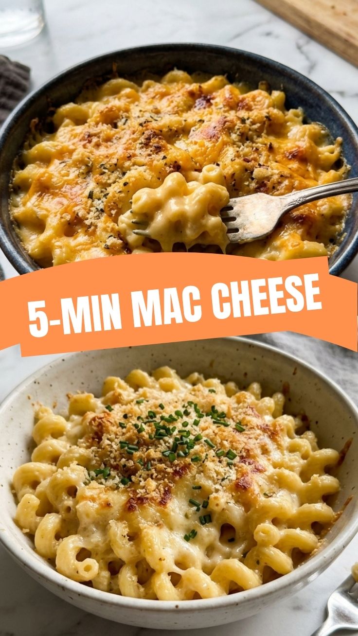 A serving of classic mac and cheese in a bowl, showcasing its golden color and creamy texture.