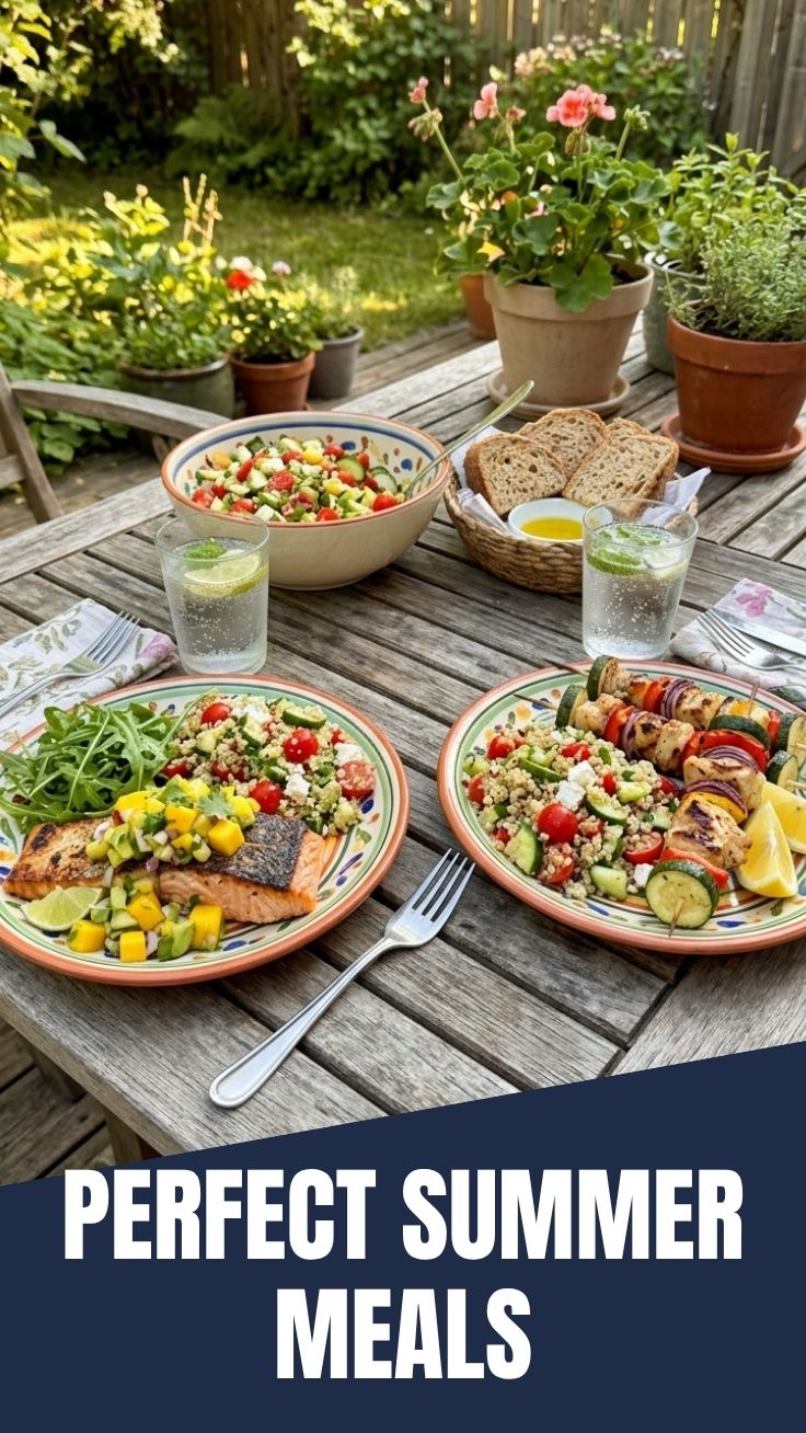 Healthy summer meals for two orzo salad with zucchini and cherry tomatoes