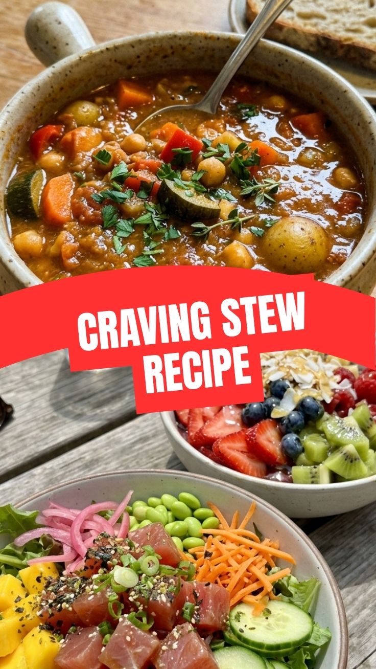 Healthy vegetable stew recipe in a bowl