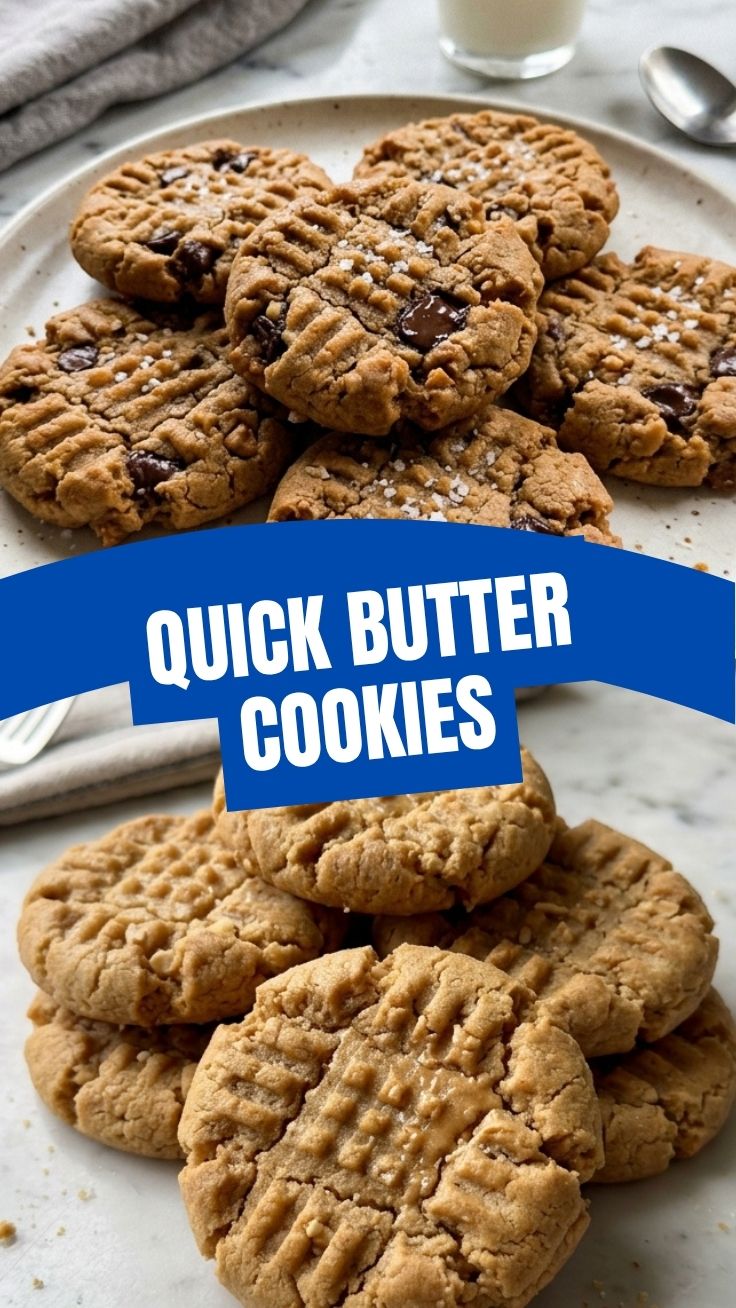 A close-up of freshly baked peanut butter cookies with fork marks
