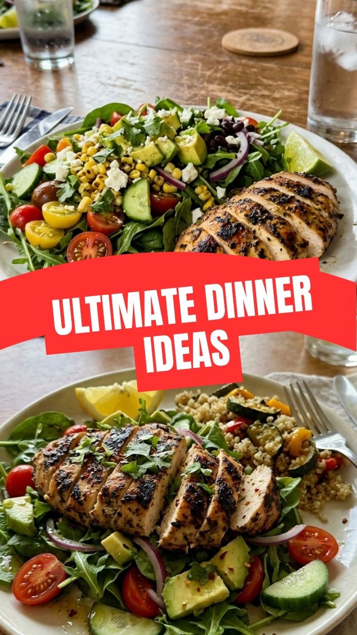 A refreshing bowl of summer weight loss dinner ideas with zucchini noodles, rotisserie chicken, and cherry tomatoes