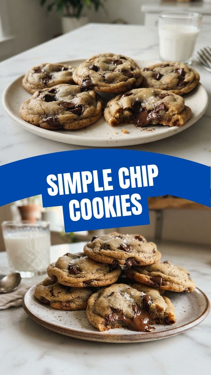 Freshly baked chocolate chip cookies on a cooling rack.