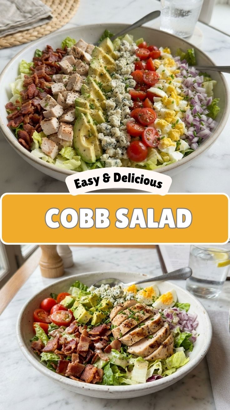 Fresh Cobb Salad with bacon and avocado