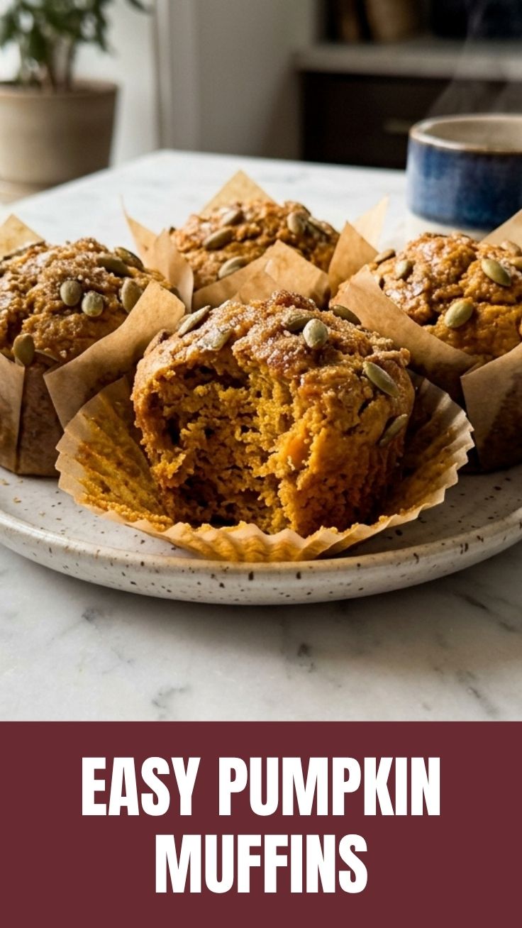 Pumpkin muffins cooling on a wire rack