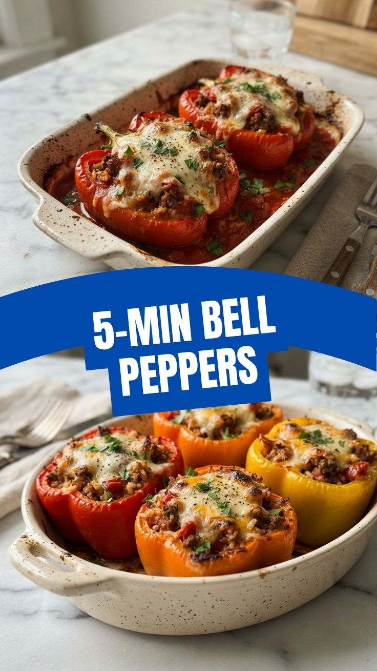 Savory Stuffed Bell Peppers fresh from the oven