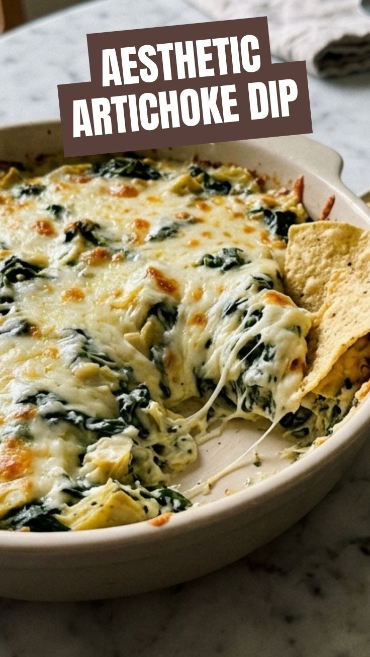 A bubbling hot dish of spinach artichoke dip, freshly baked